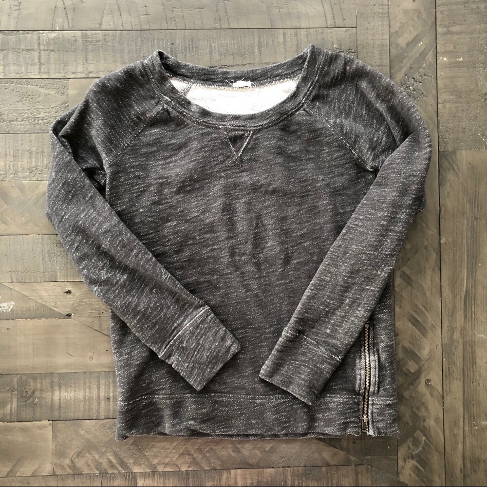 J. crew crewneck side zipper sweatshirt small